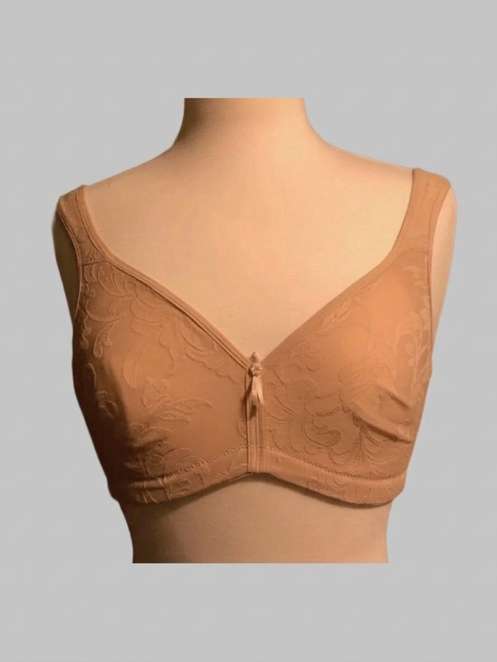 Lunaire Versailles Wireless Jacquard Soft Cup Bra Nude 34C Like New